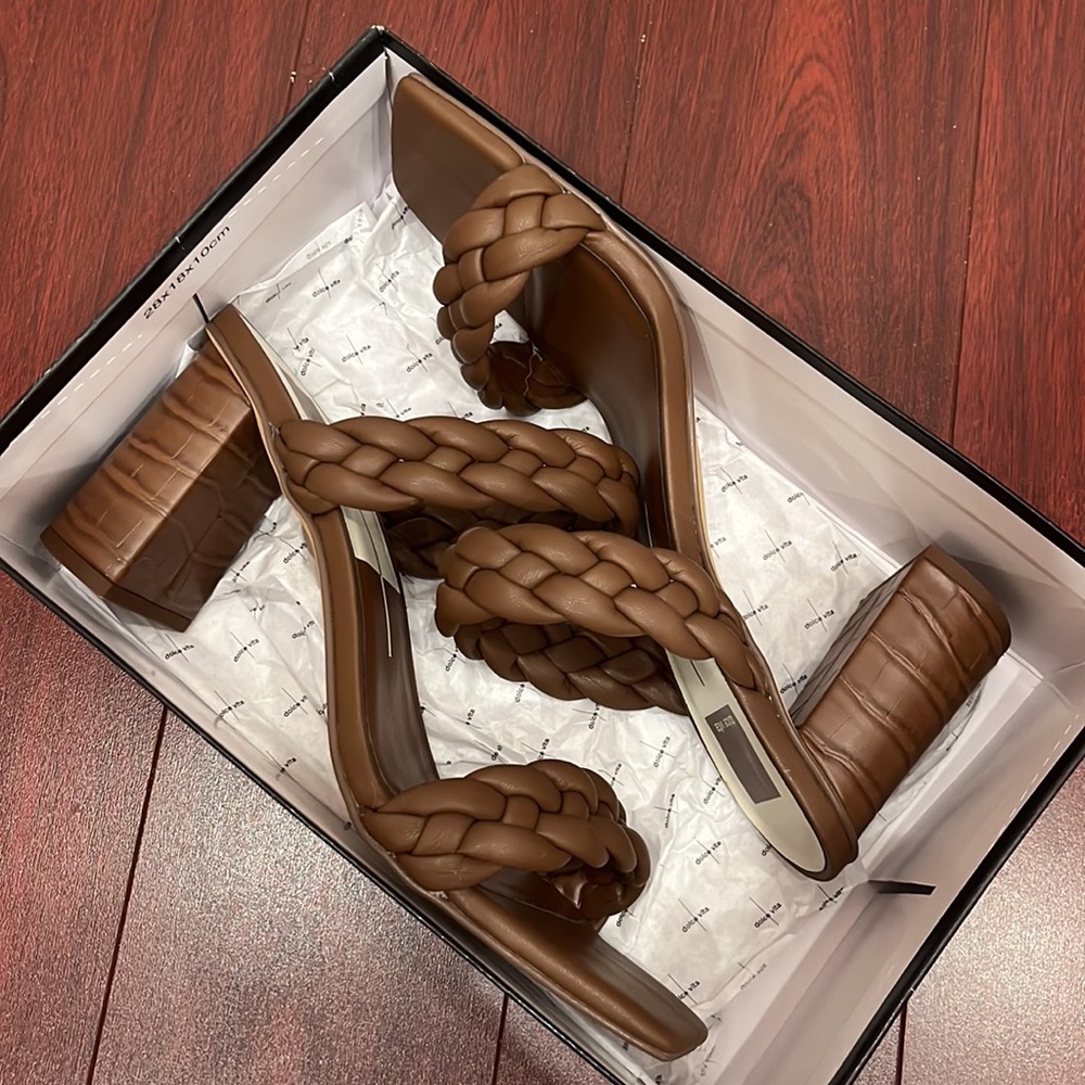 Dolce Vita Espresso Stella Heeled Sandals 10 NEW